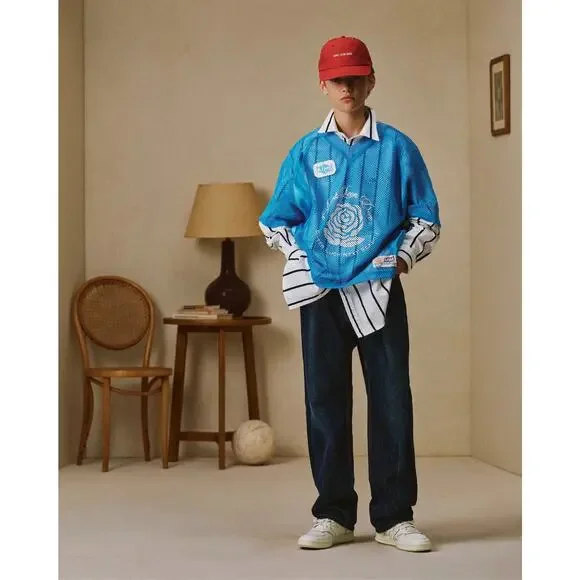 Aime Leon Dore Stadium Cropped Practice Jersey Blue